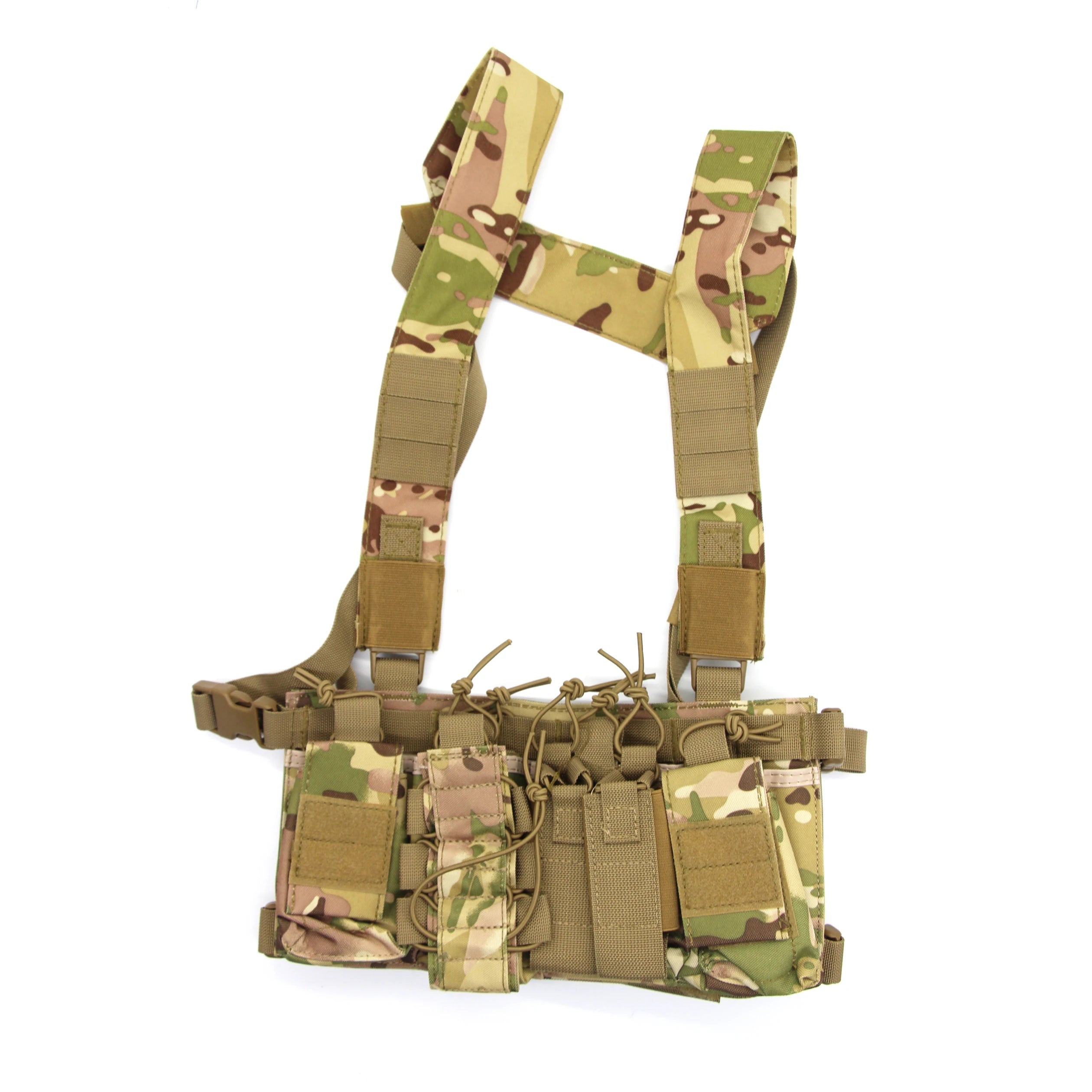 Tactical D3 Chest Rig Bag Radio Harness Front Pouch Holster Military Vest Rig Bag Adjustable Functional Two Way Radio Pouch
