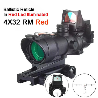 4x32 Combat Prism Scope with Fiber Optic Reticle