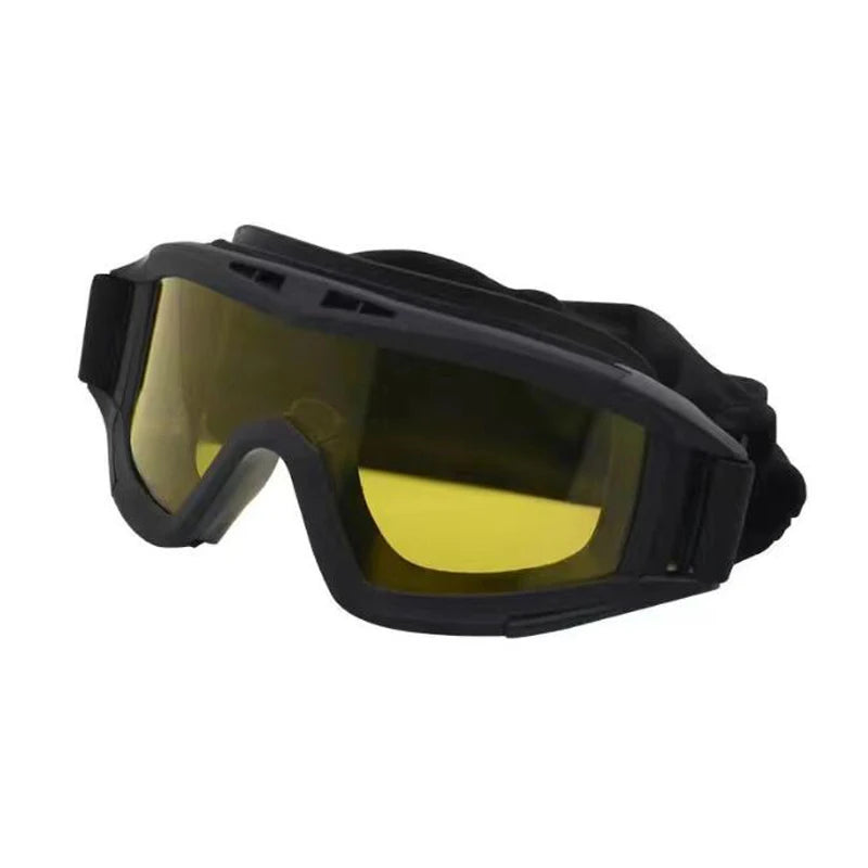 Outdoor motorcycle mountaineering sports glasses CS goggles tactical goggles 3 lens windproof and dustproof shooting off-road