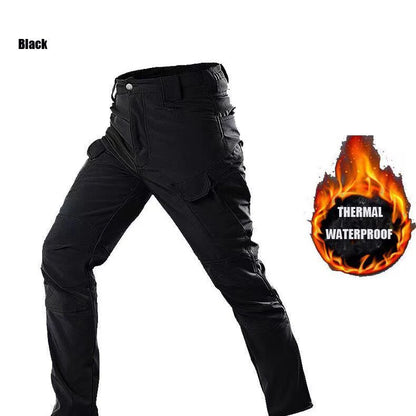 Men's Winter Military Cargo SharkSkin Fleece Jackets Tactical Pants Coat Hood Camping Fishing Trekking Hiking Hunting Trousers