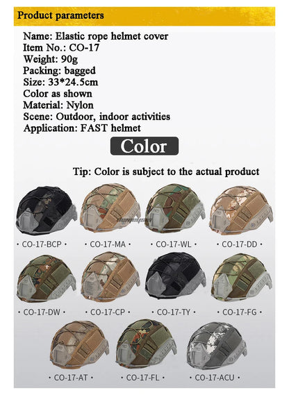 Tactical Helmet Cover 500D for Fast Helmet Multi-Camo Helmet Cover for Airsoft HelmetMilitary Paintball Hunting Shooting Gear