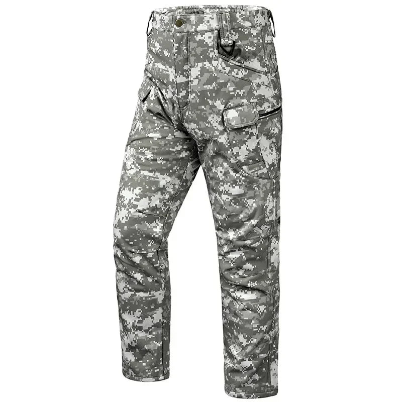 Tactical Pants Men X7 Soft Shell Fleece Windproof Waterproof Camo Combat Trousers Big Pocket Wear-resistant Trekking Cargo Pants