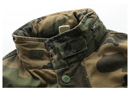 New autumn and winter American retro heavy padded jacket military style tough guy pocket tooling coat windbreaker