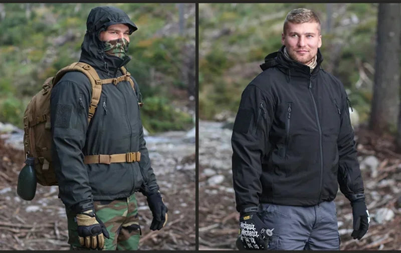 Outdoor Fleece Jacket Shell Tactical Jackets Camo Coats Airsoft Training Durable Hunting Clothes Windbreakers Men Clothing