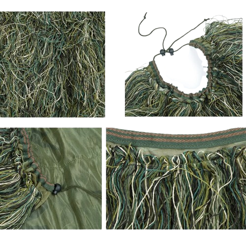 Tactical Ghillie Cape – Woodland / Desert Camo Concealment Cloak