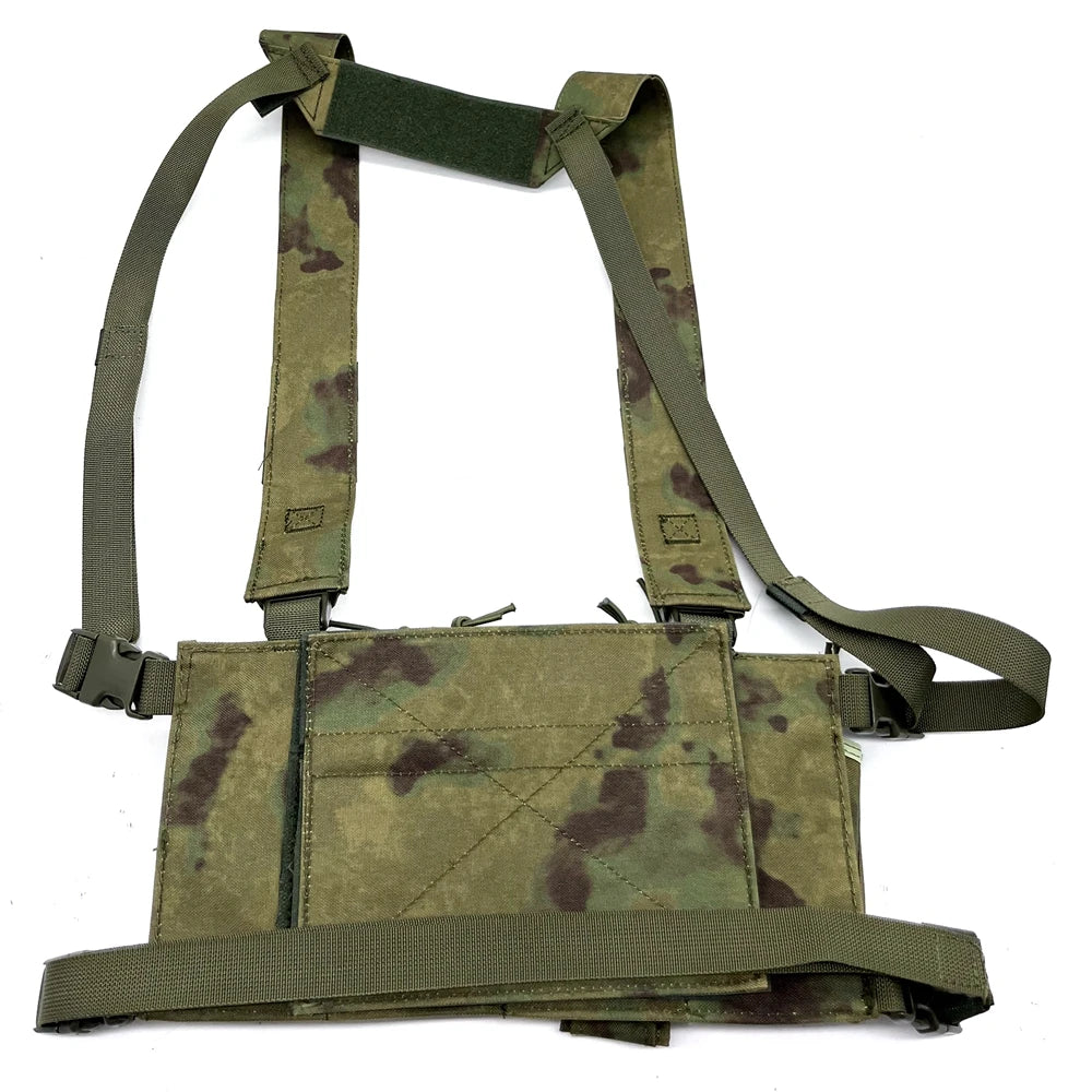 Tactical D3 Chest Rig Bag Radio Harness Front Pouch Holster Military Vest Rig Bag Adjustable Functional Two Way Radio Pouch