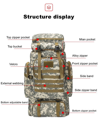80L Tactical Expedition Backpack
