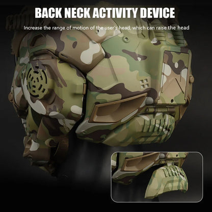 Tactical Assault Helmet Protective Mask Integrated Modular Helmet Built-in Headset Anti-fog Fan Reversible Goggle Airsoft Helmet