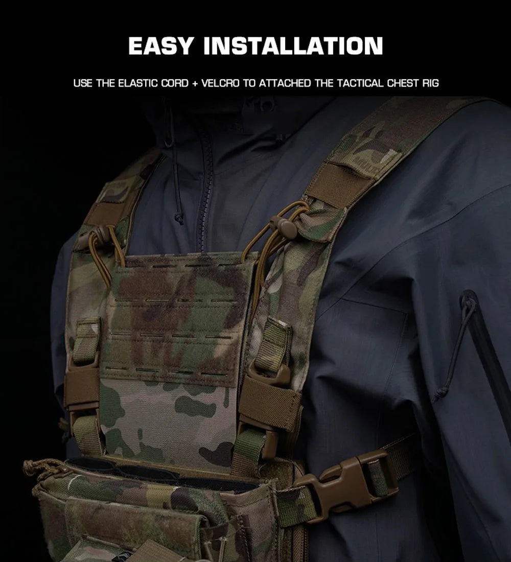 Tactical Chest Rig MOLLE Expansion Plate Harnesses Navigation Pouch Phone Carrier Mount D3CRM Chest Rig Hunting Vest Accessories