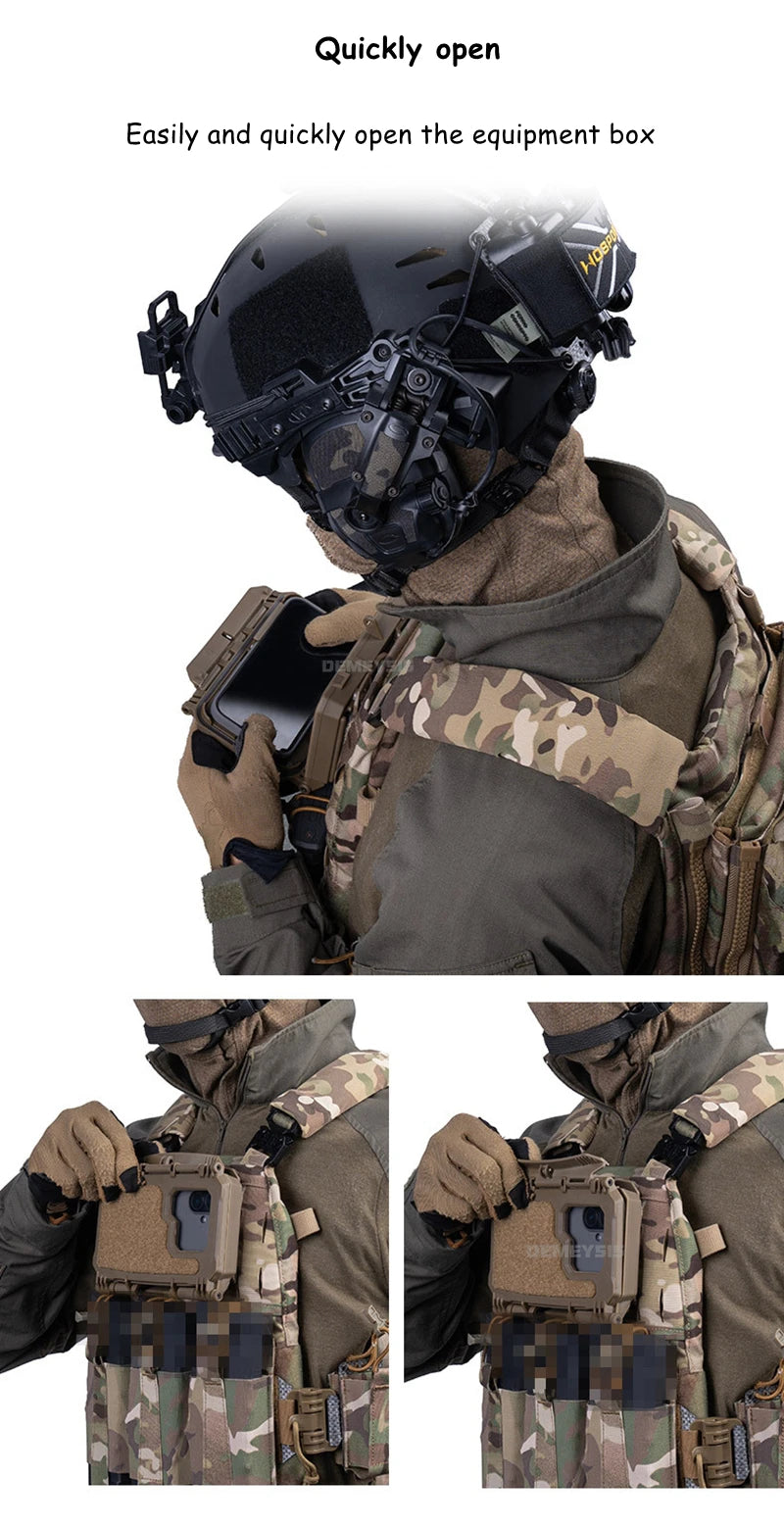 Tactical MOLLE Phone Storage Box Hunting Vests Plate Carrier Phone Holder Navigation Board Airsoft Shooting Admin Panel Board