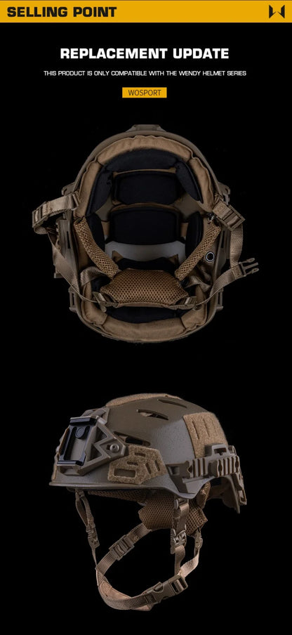 Team Wendy 3.0 Helmet Liner Pads Chin Strap Helmet Suspension Pads with Chin Strap Tactical Airsoft Helmet Accessory