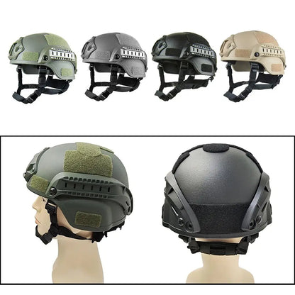 Tactical ABS CS Field Helmet, 2000 Style Tactical Helmet with NVG Mount and Side Rail for Cycling Hunting Outdoor Sports