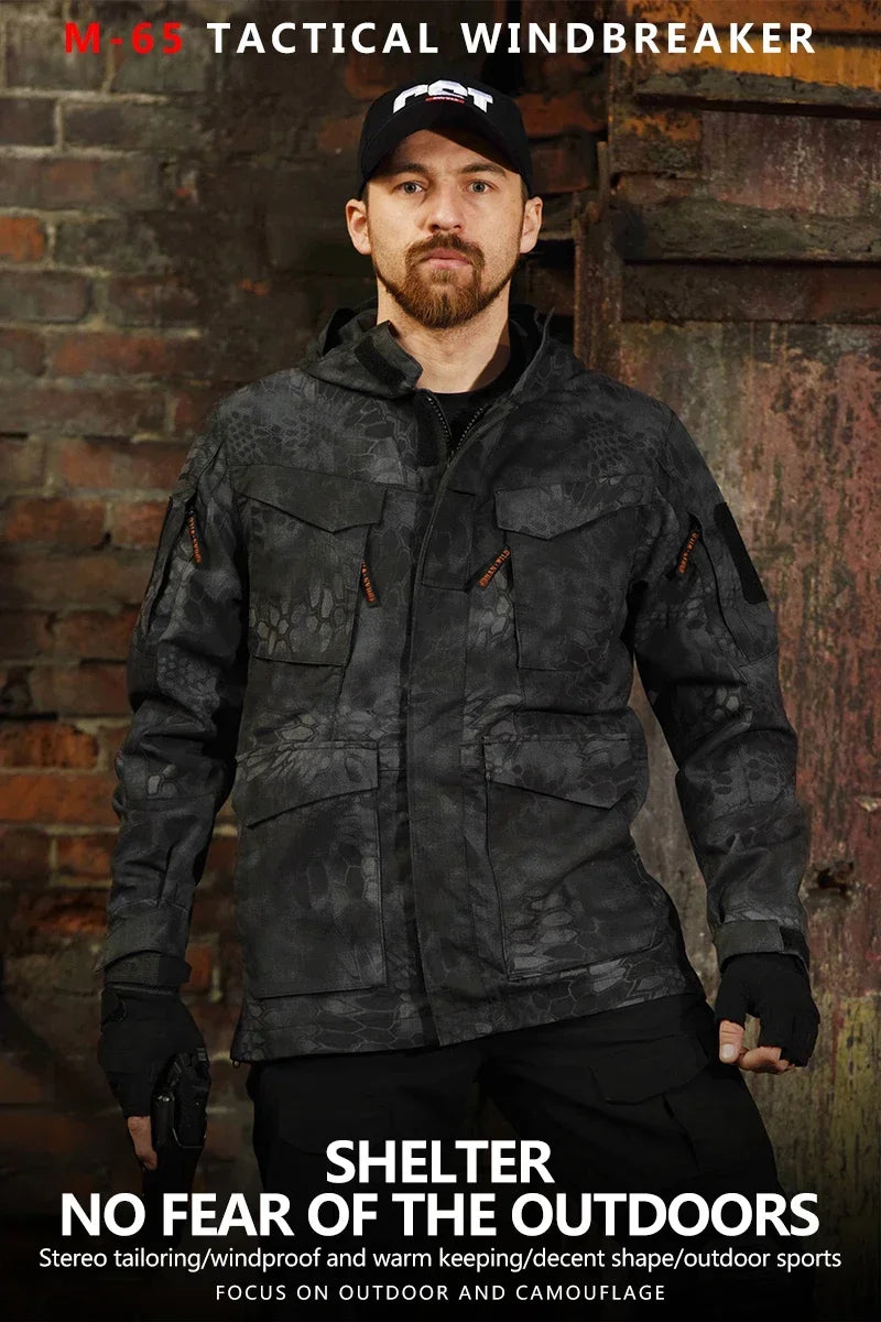 2025 Hunting Tactical Jacket Hooded Waterproof Wear-resistant Camping Jacket  Fleece Clothing Multicam Camouflage Windbreakers