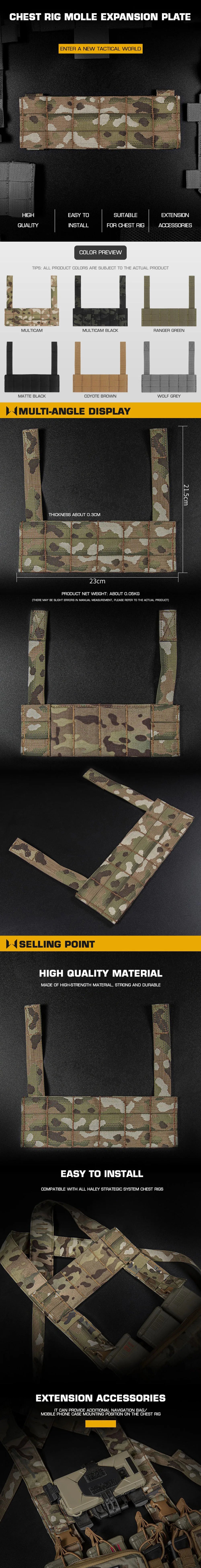 Tactical Chest Rig Harnesses MOLLE Expansion Plate Navigation Pouch Phone Case Mount D3CRM Chest Rig Hunting Vest Accessories