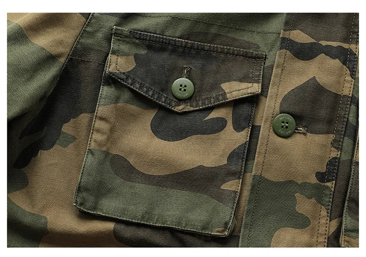 New autumn and winter American retro heavy padded jacket military style tough guy pocket tooling coat windbreaker