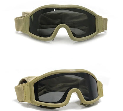 Tactical Goggles: Anti Fog Outdoor Soft Air Color Bullet Protection Motorcycle Goggles with Replaceable Lens