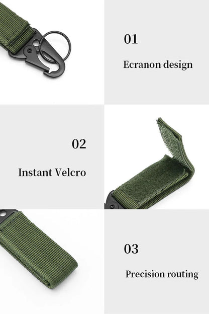 Tactical Molle Clip Buckle Nylon Belt Key Ring Keychain Holder Carabiners Hanger Buckle Hook for Outdoor Hiking Camping Climbing