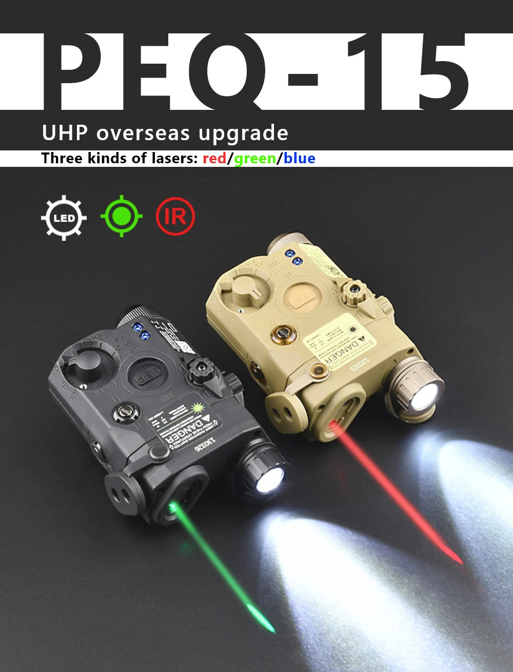 AN/PEQ-15 Tactical Laser & LED Illuminator Module (Airsoft Edition)
