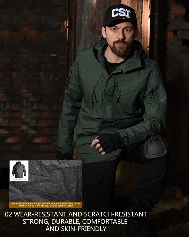 2025 Hunting Tactical Jacket Hooded Waterproof Wear-resistant Camping Jacket  Fleece Clothing Multicam Camouflage Windbreakers