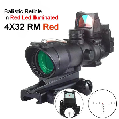 4x32 Combat Prism Scope with Fiber Optic Reticle