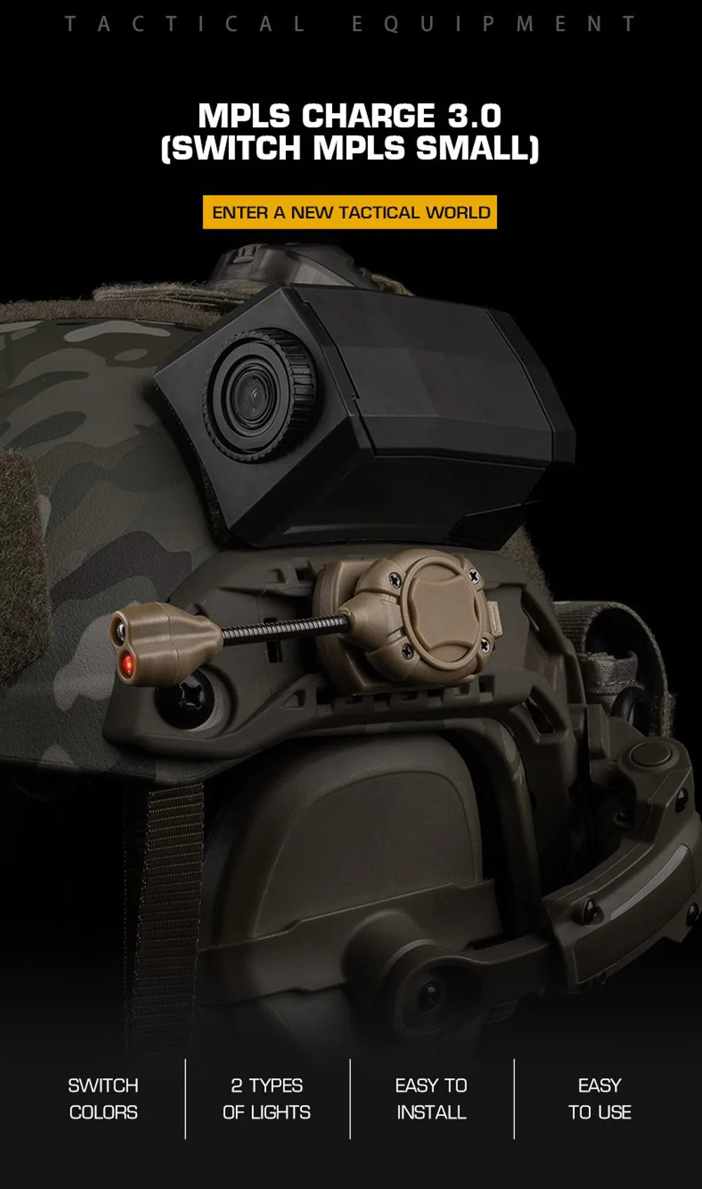 Tactical Helmet Signal Light – Multi-Mode IR & Color Beacon