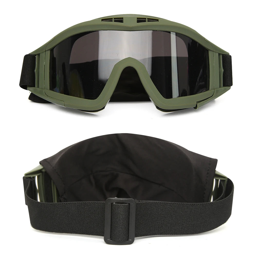 Outdoor motorcycle mountaineering sports glasses CS goggles tactical goggles 3 lens windproof and dustproof shooting off-road