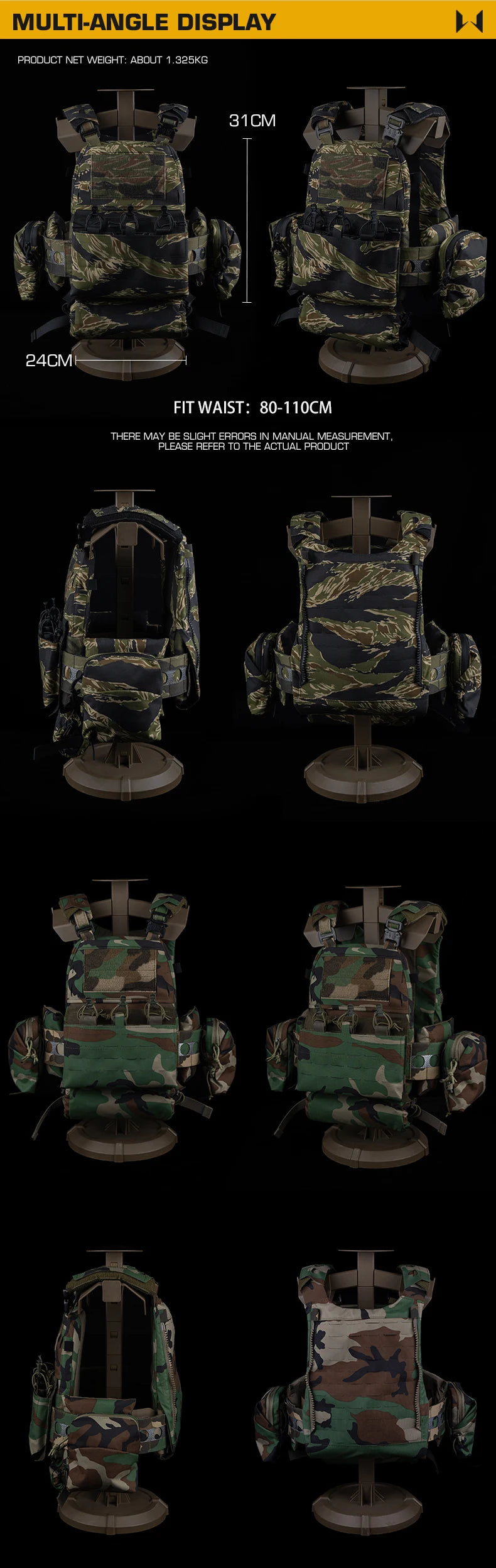 Tactical Ferro V5 FCPC Hunting Plate Carrier with 5.56 Triple Magazine Pouch Molle Camouflage Airsoft Training Gear