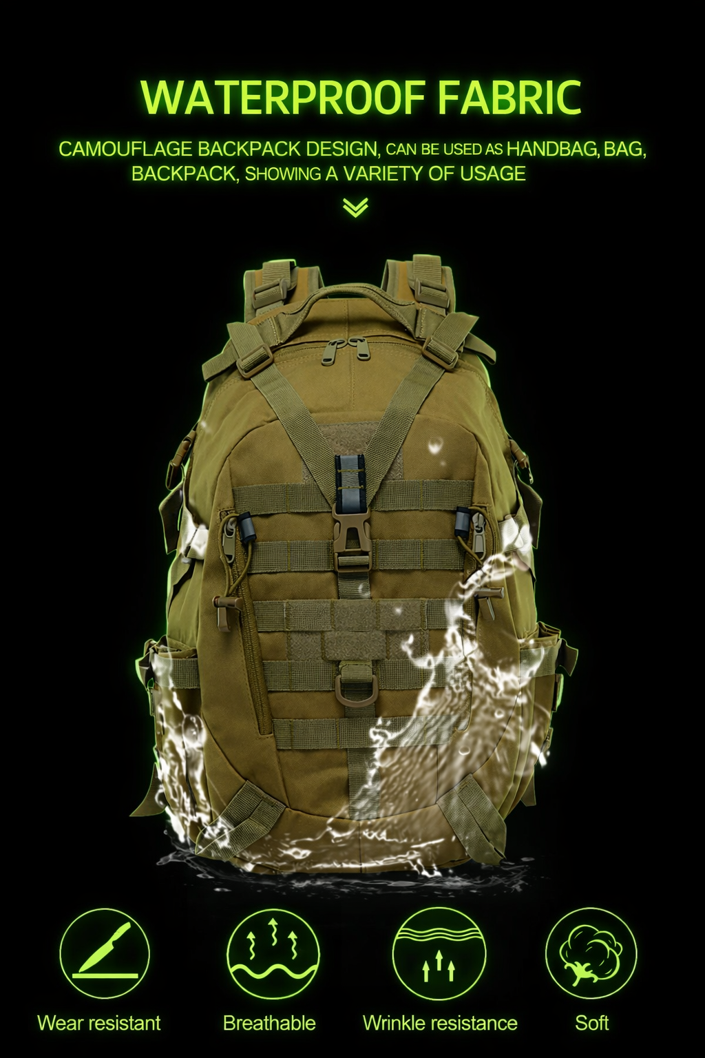 Multi-Purpose Tactical Travel Rucksack - MOLLE System